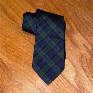 Blue and green plaid tie